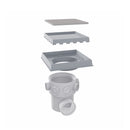 RALO 18x18 INVISÍVEL REBAIXADO COM ADAPTADOR PARA CAIXA COLETORA SIFONADA DE 150mm