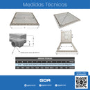 Tampa casa de máquina rebaixada com grelha invisível 90x90cm