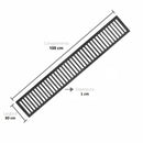 GRELHA SIMPLES FERRO FUNDIDO 30X100cm COM CAIXILHO